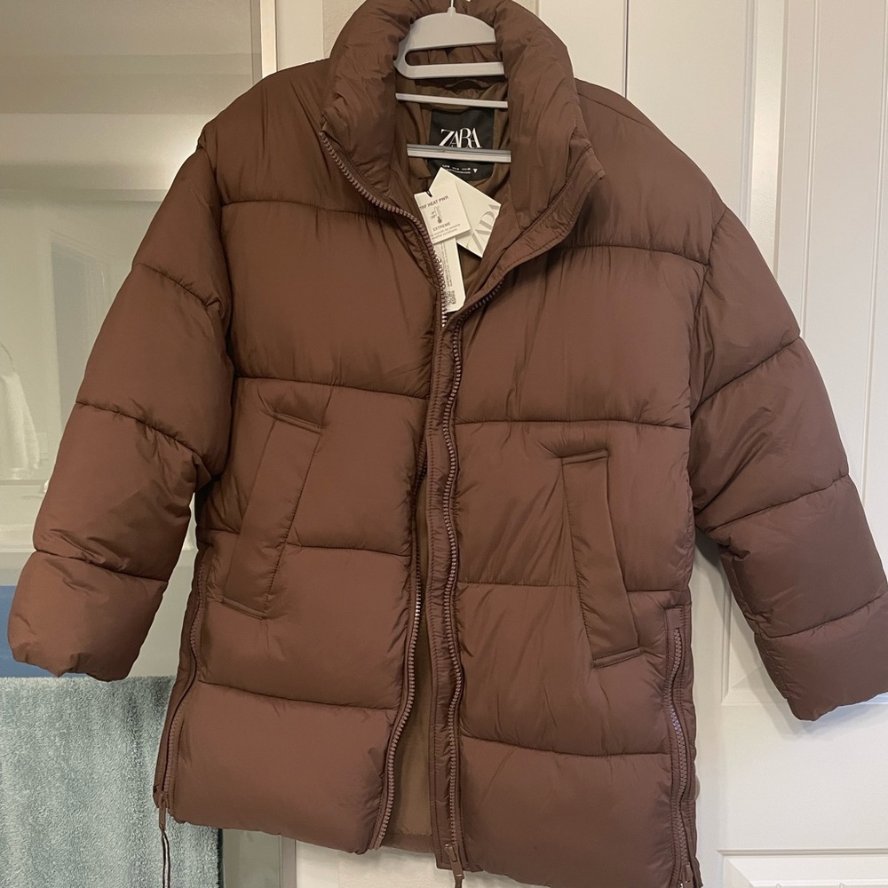 Zara Brown Puffer Jacket
